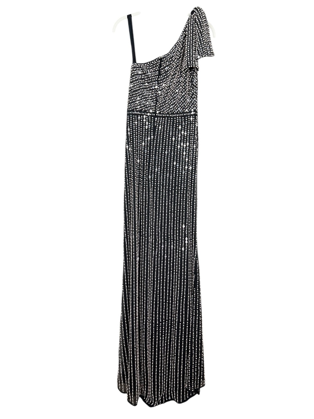 Mac Duggal Pearl Embellished Soft Tie One Shoulder Gown Size 6 Style #93735 NWT - Picture 9 of 10